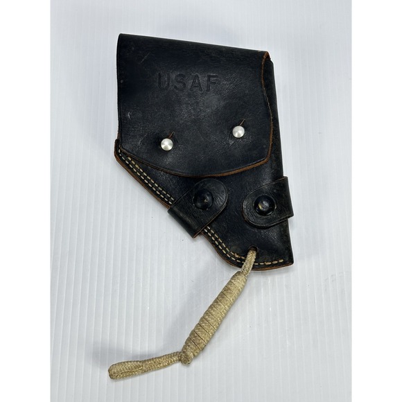Vintage Original US Air Force M13 Aircrewman .38 Black Leather Revolver Holster